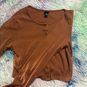 Wild Fable Brown Button Down Polo Shirt